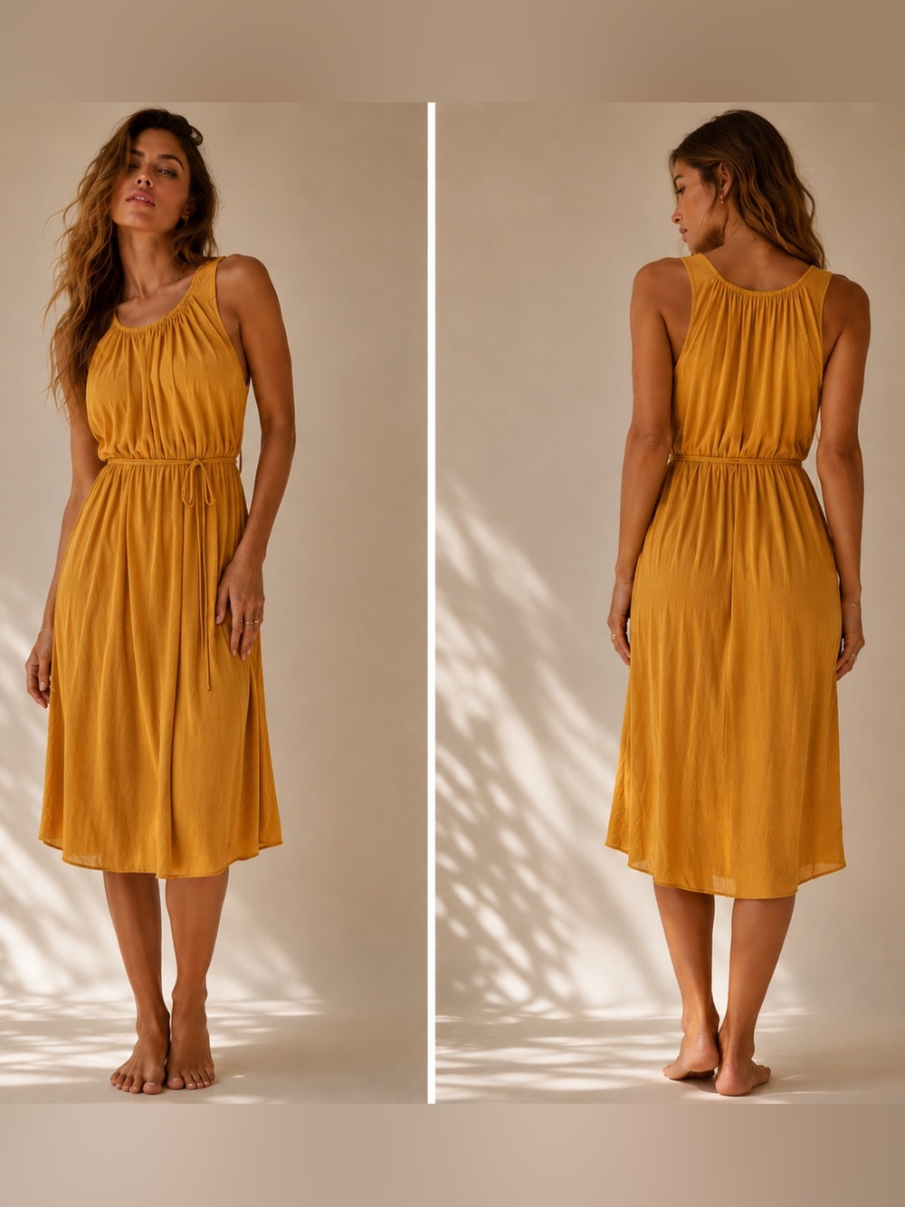 LOFT Backless Golden Dress